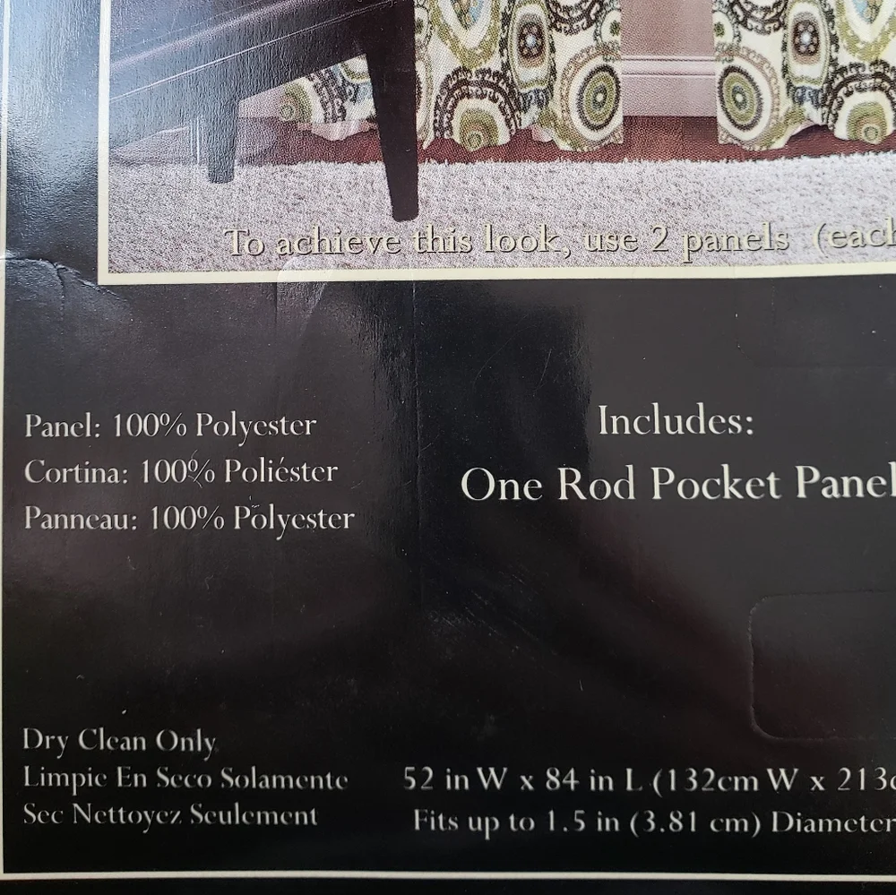 Suzani Jacquard Rod Pocket Window Curtains Bundle Panels Set of 2 NWT